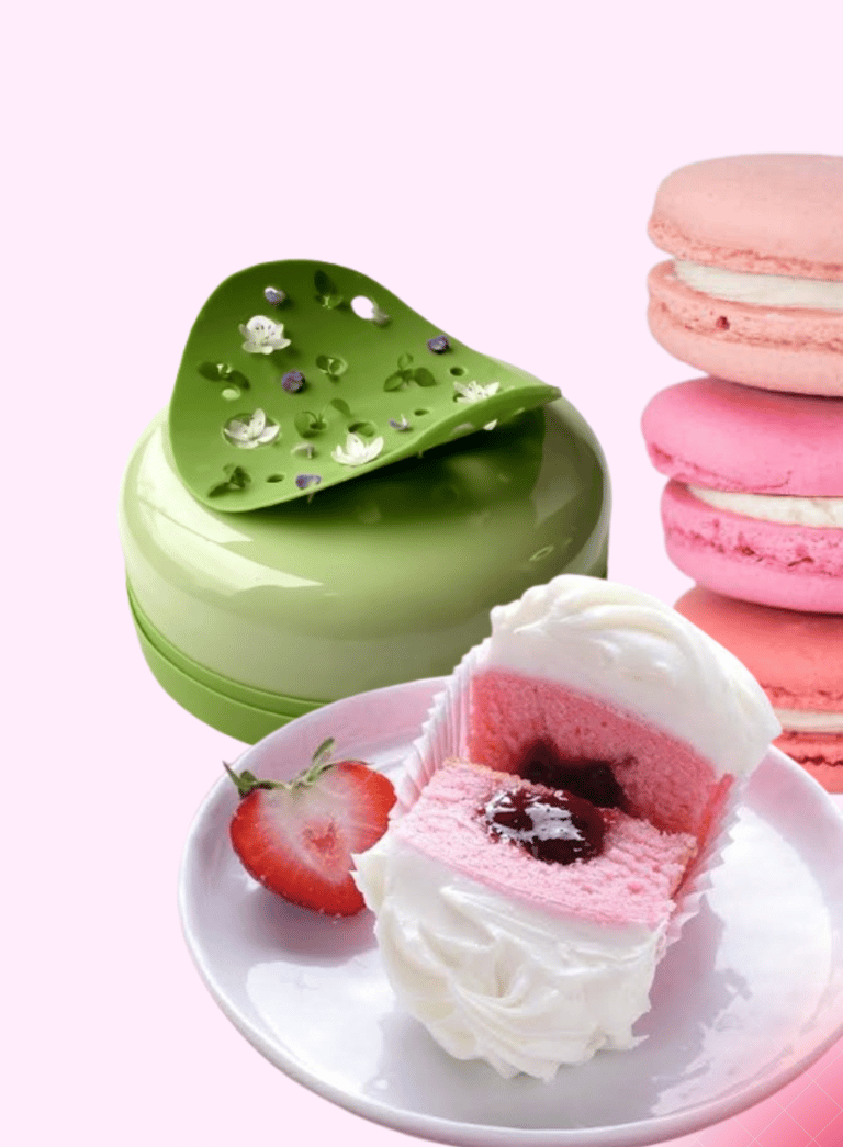 Student practicing pastry techniques with fresh baked goods in a professional kitchen