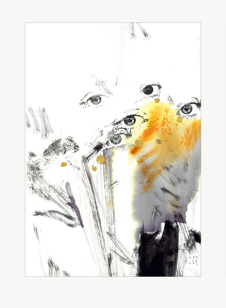 Yuge Kurt, professional watercolor painting 21.8 x 31.8 inch, on sale at online art gallery. 