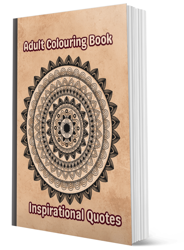 a book cover of adult coloring book with a mandala