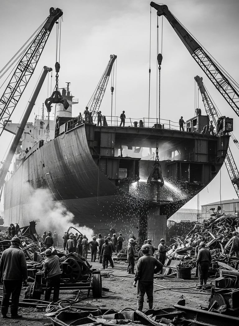 ship recycling yard, Sagarika ship Breaking Industry, Green Ship Yard