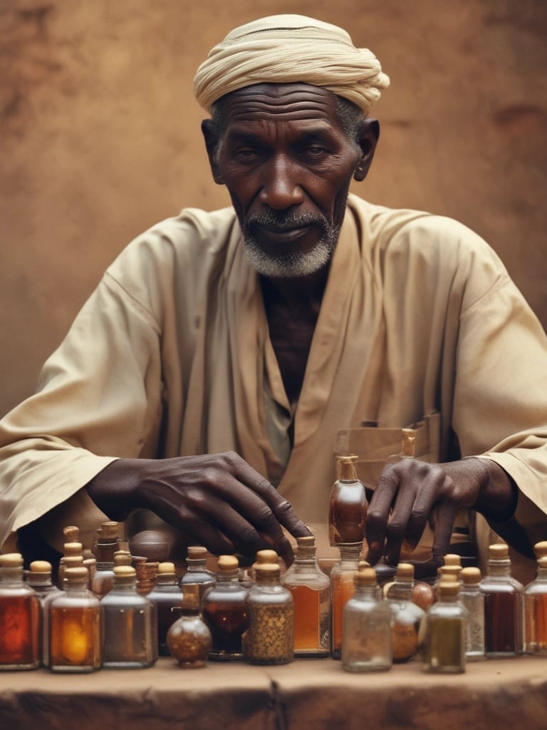 A serene flat lay of natural beauty products with green leaves and soft fabric in the background.