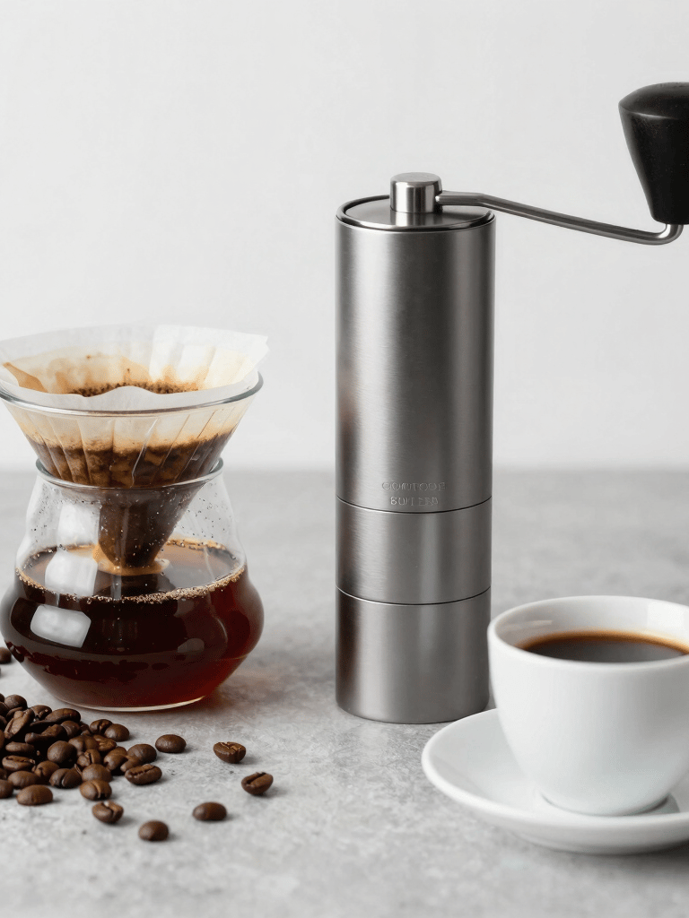 Bags of premium coffee beans with a steaming cup of freshly brewed coffee beside them.