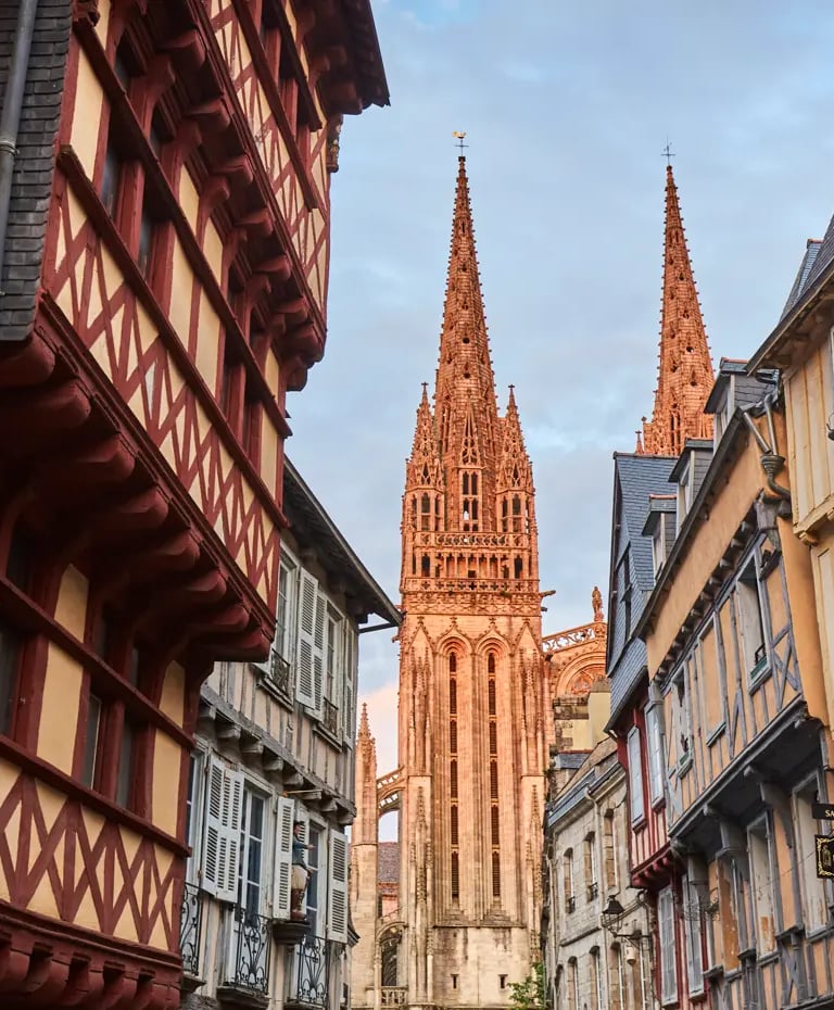 Vue de la cathédrale de Quimper lors de notre visite guidée