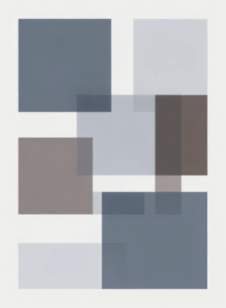 A sophisticated abstract composition representing strategic growth, featuring clean lines and geometric shapes in #1D3534, #4A6D6B, and #A2B9B8 on a light background.