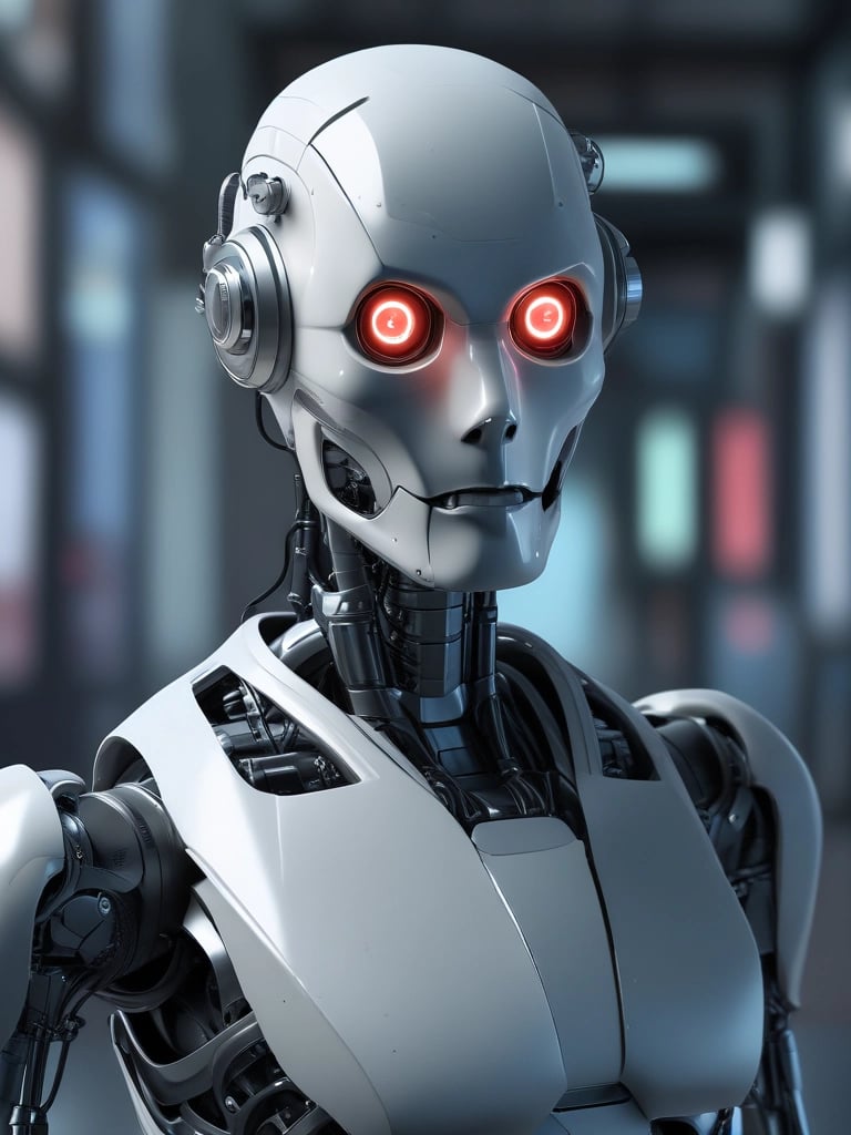 Image of a futuristic AI calling agent robot in animated style.
