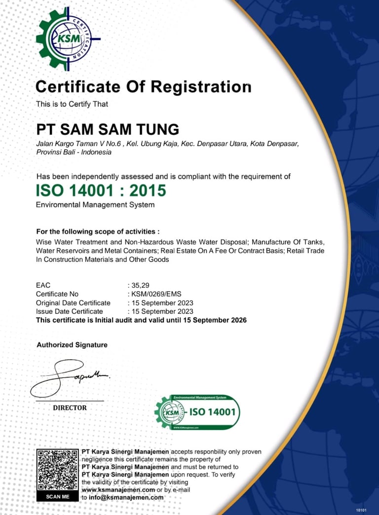 ISO 14001 2015 PT. Sam Sam Tung