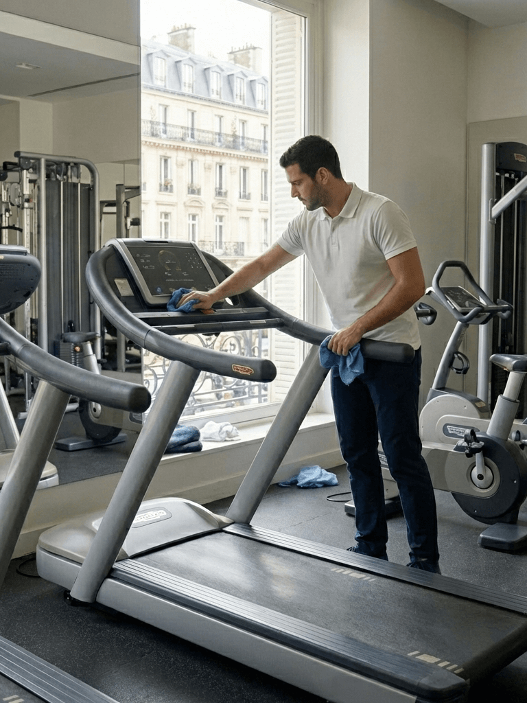 alt="nettoyage salle de sport à Paris"