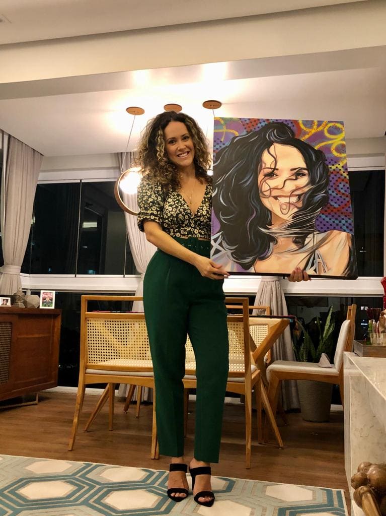"Detalhes cativantes e estilo moderno em uma pintura em POP-ART personalizada."