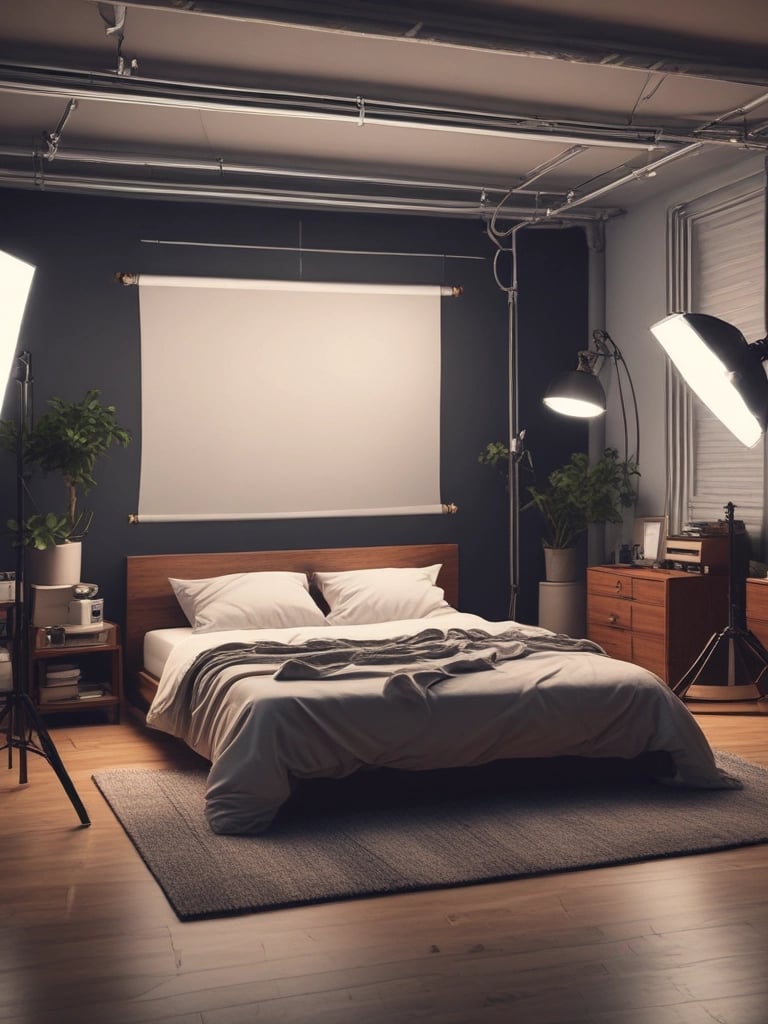 An inviting workspace with a laptop open to an adult content website, surrounded by soft lighting.