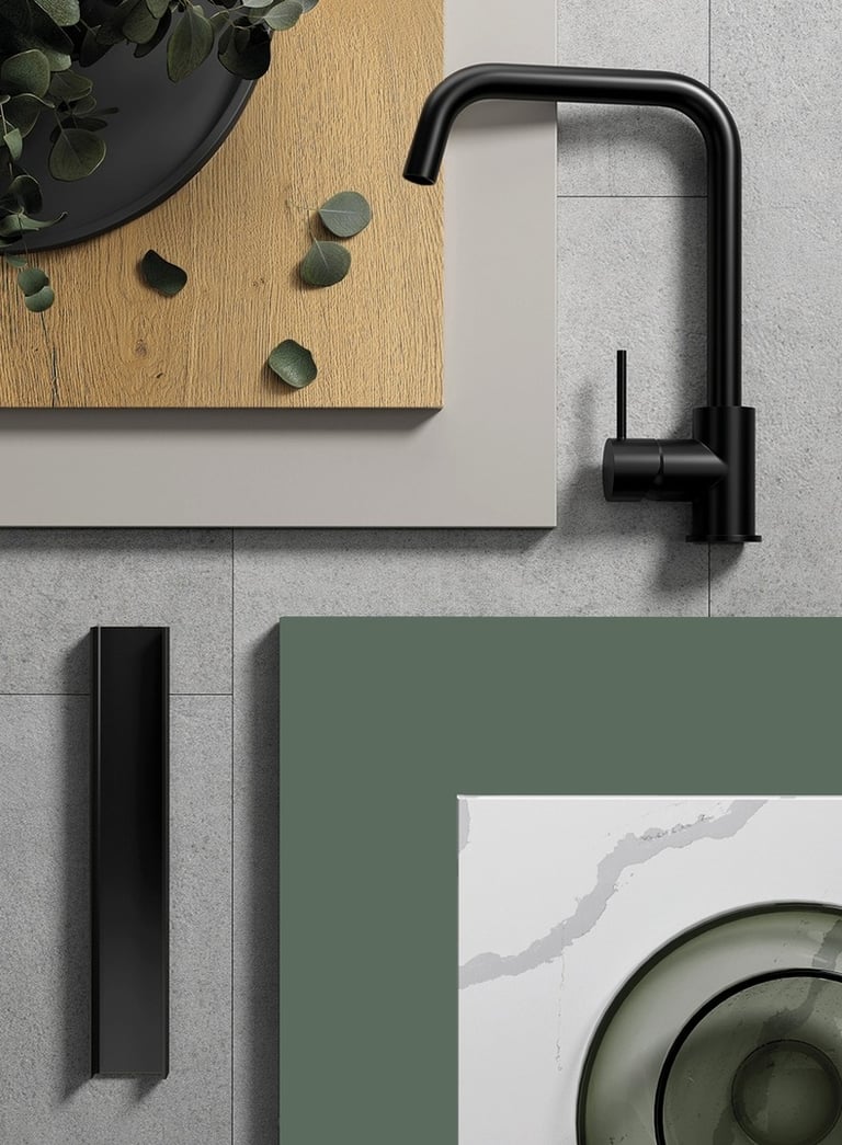 cuisine d'exposition avec façades anti trace de doigt