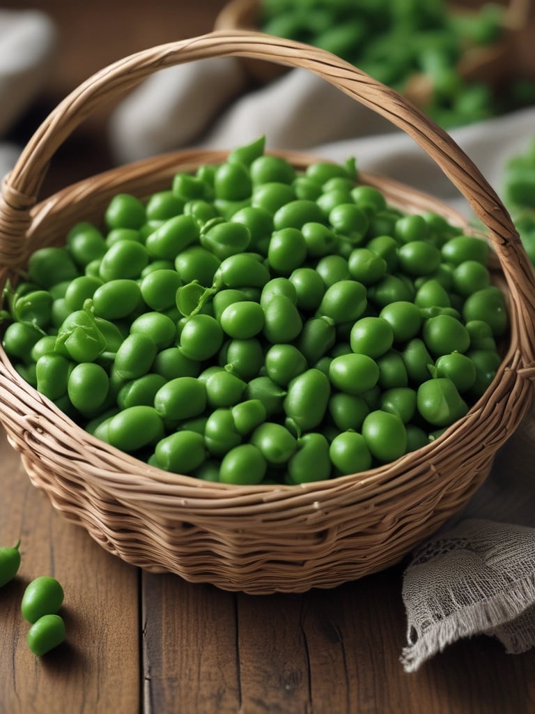 Colorful bell peppers and eggplants neatly arranged in a rustic basket