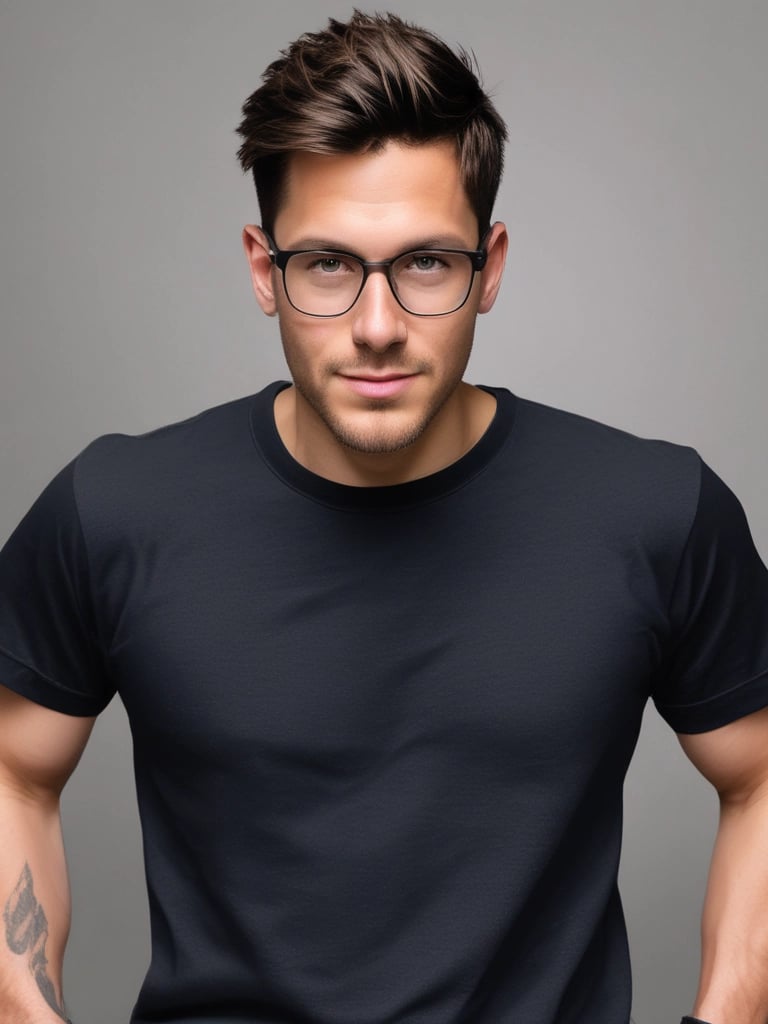 The image features an open laptop displaying an online shopping website. The screen shows various t-shirts with artistic designs, priced in euros. The setting appears to be in a cafe or a relaxed workspace, with blurred figures and warm lighting in the background.