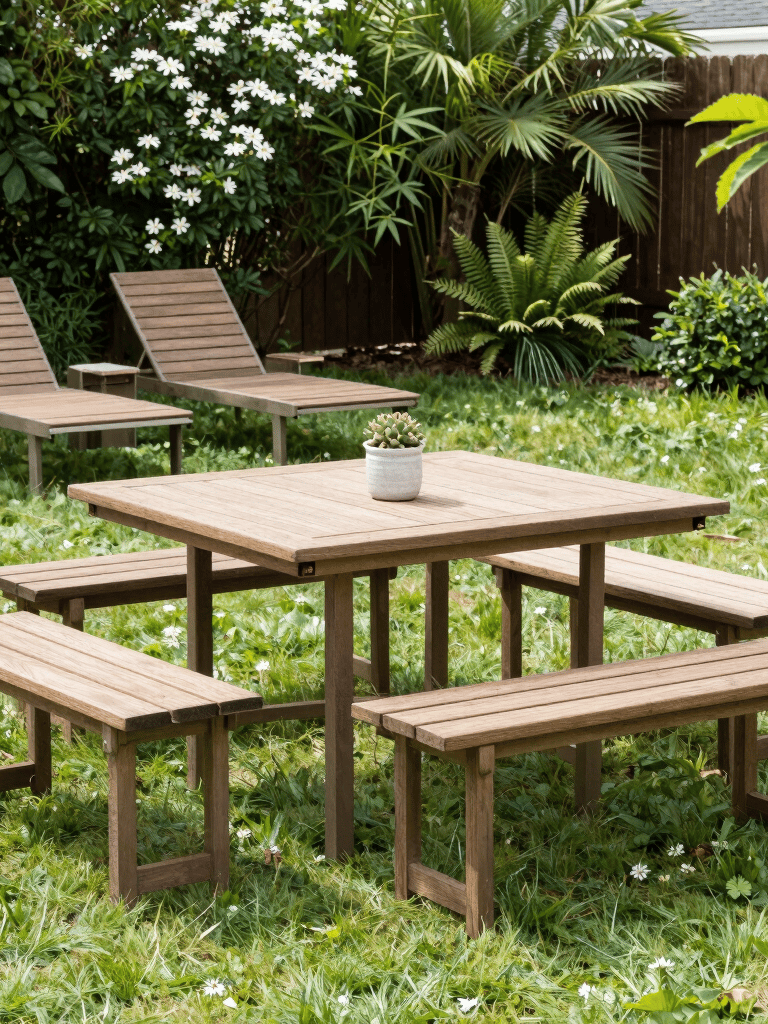 Small wooden coffee table with a simple, elegant design on a living room rug