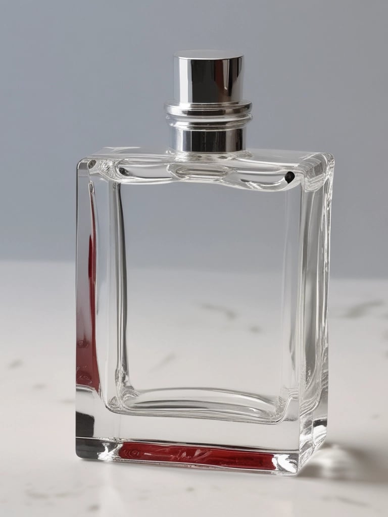 A sleek bottle of modern perfume resting on a marble countertop with soft natural light.