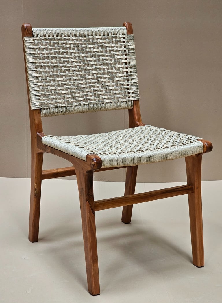 Teak wood frame rattan synthetic weave