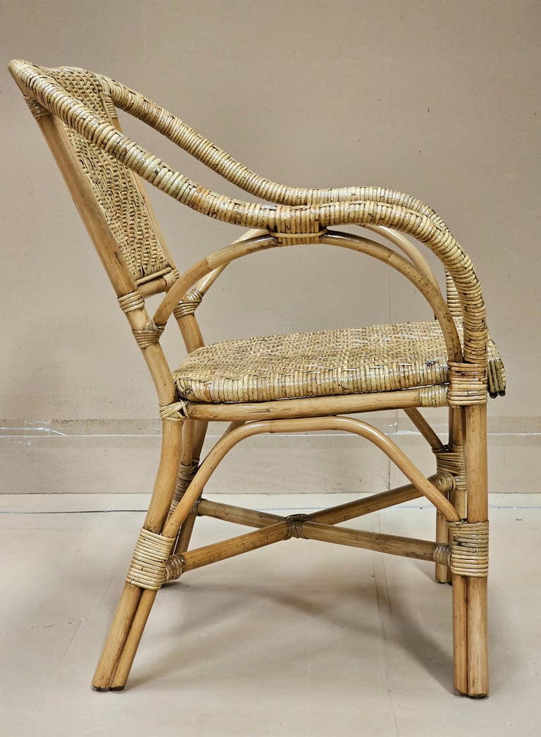 vintage design retro style rattan arm chair