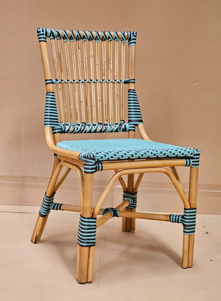 Dinning chair with rattan frame and rattan peel synthetic regular order