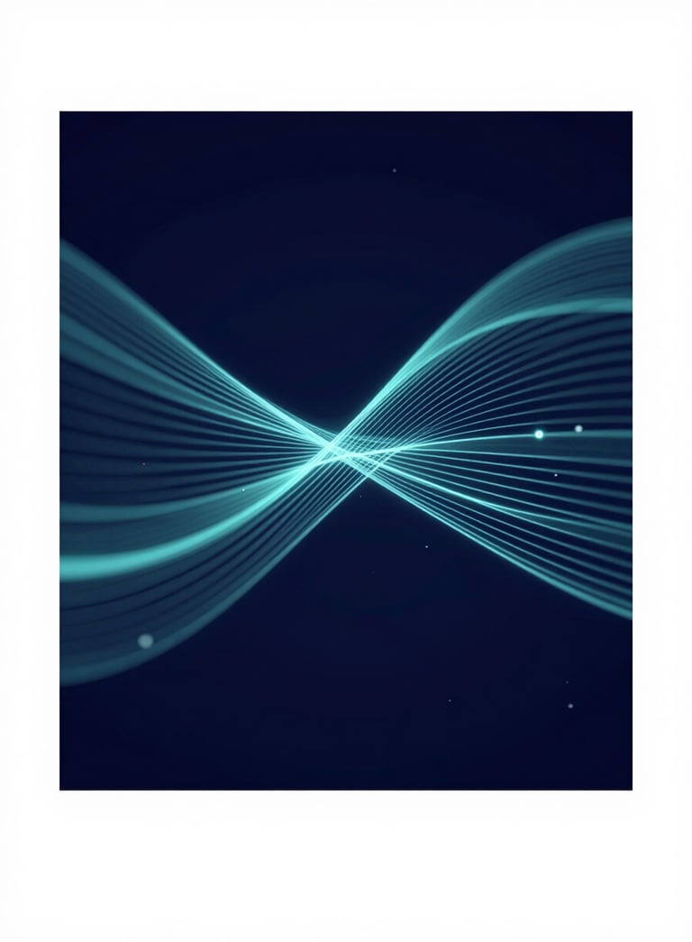 A sophisticated abstract graphic representing connectivity and data flow, with elegant glowing lines in #A7BCCD against a deep #0A192F background. The style is sleek, empowering, and high-tech.