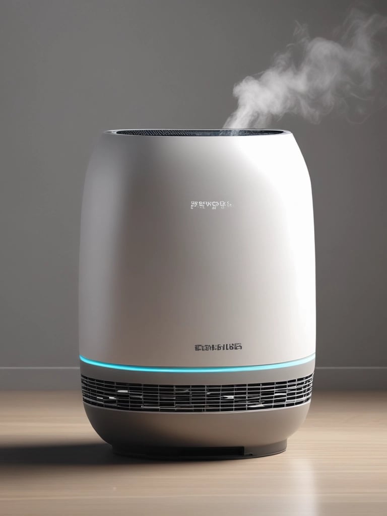 A sleek wearable health monitor glowing softly against a blue sky background.