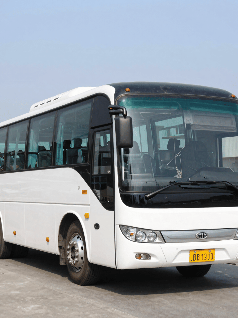 Tractor trailer outfitted with rugged accessories driving on an open highway