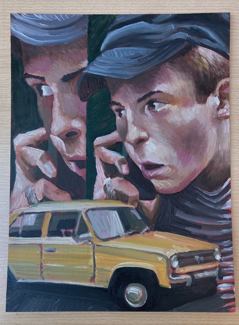 Pintura figurativa al óleo sobre madera. City's Finest. 30cm x 40cm