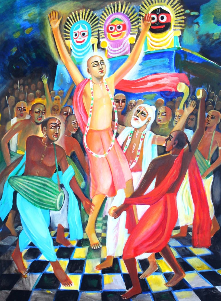 Chaitanya at Rathayatra 2017 acrylic canvas 80 x 60cm large