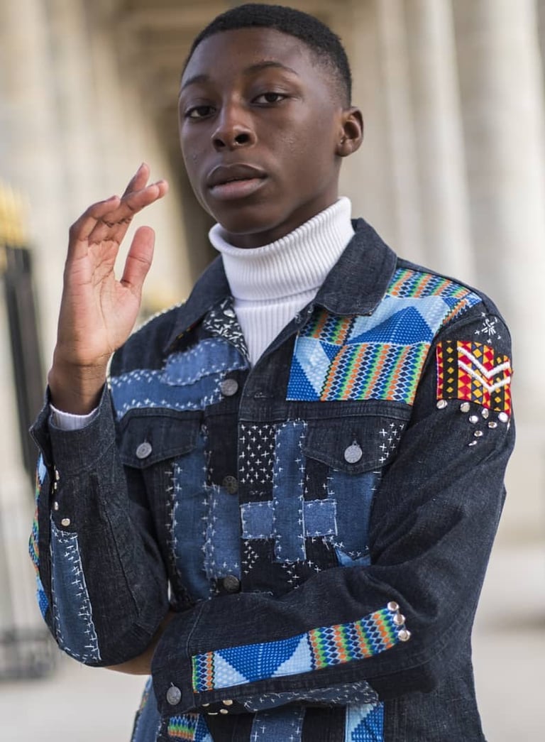 veste en jean upcyclée de tissu et matériau issu du recyclage