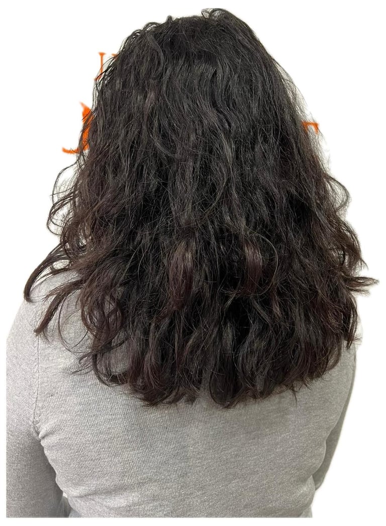cabello largo ondulado