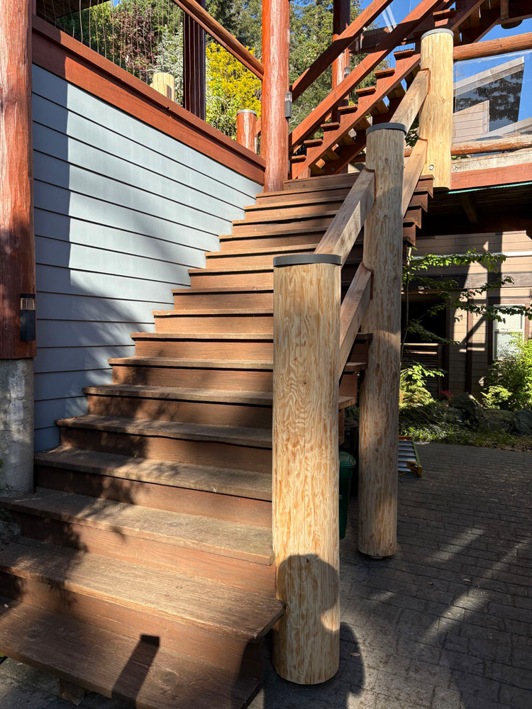 Nanaimo home railing and post repair, completed by Vancouver Island company Embassy Restorations