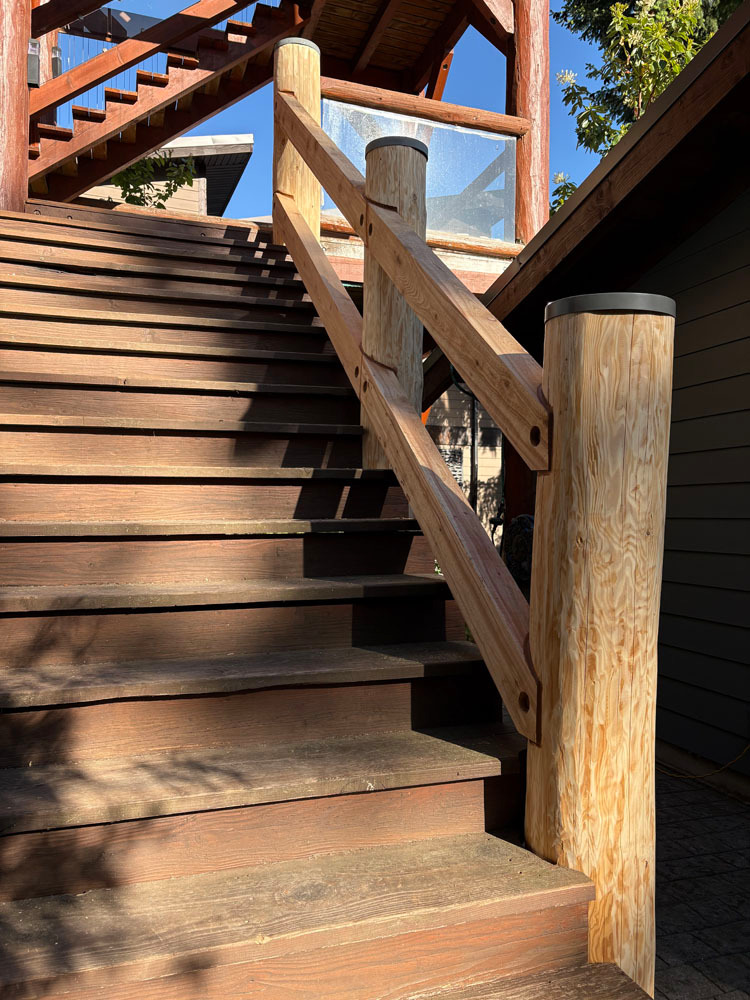 Nanaimo home railing and post repair, completed by Vancouver Island company Embassy Restorations