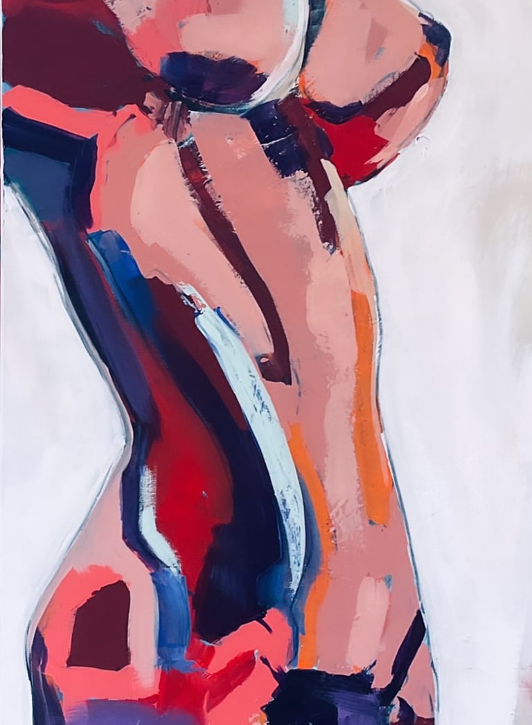 a painting of a woman in a bikinisuit