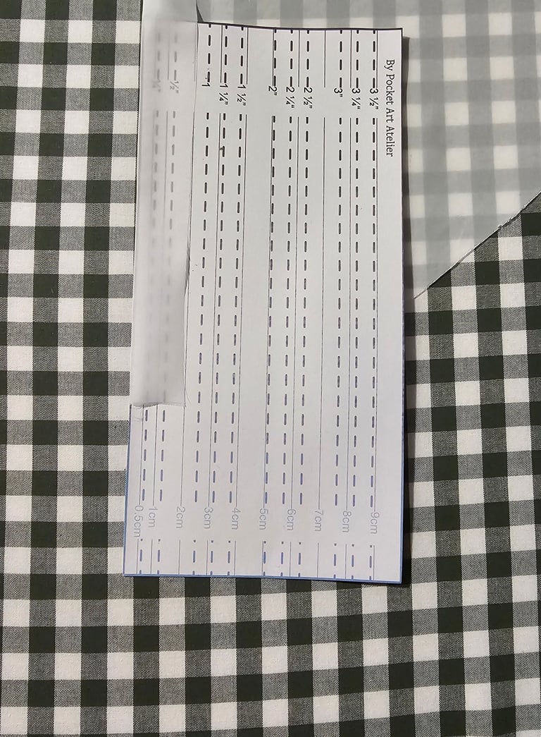 wydrukowana miarka do prasowania