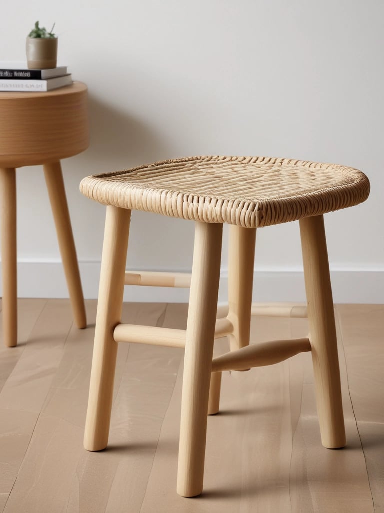 Handmade Moroccan leather and woven bags displayed on a boho wooden shelf.