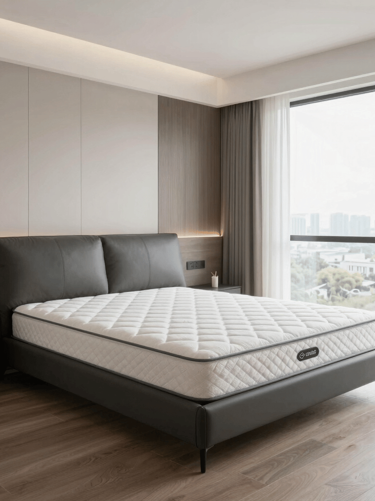 Professional technician carefully cleaning a beige armchair with specialized equipment at home