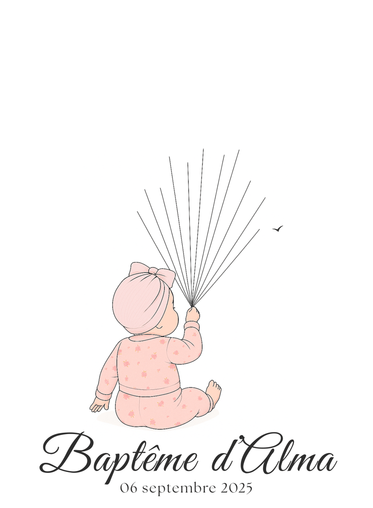 illustration personnalise bapteme