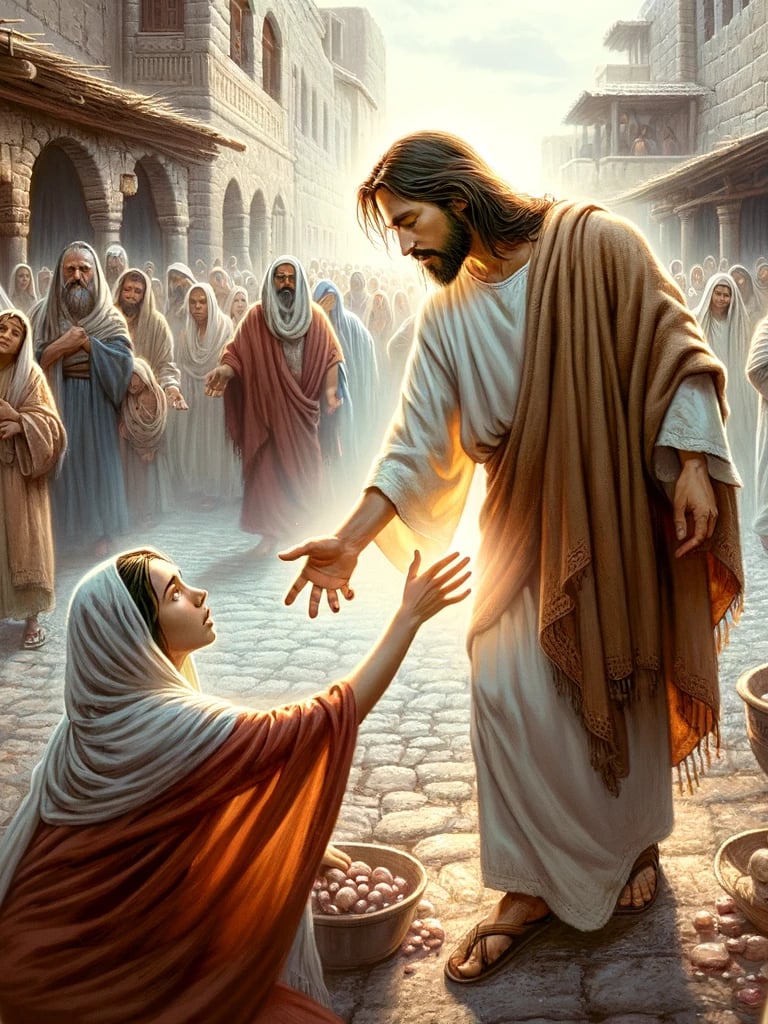 Jesús y una mujer