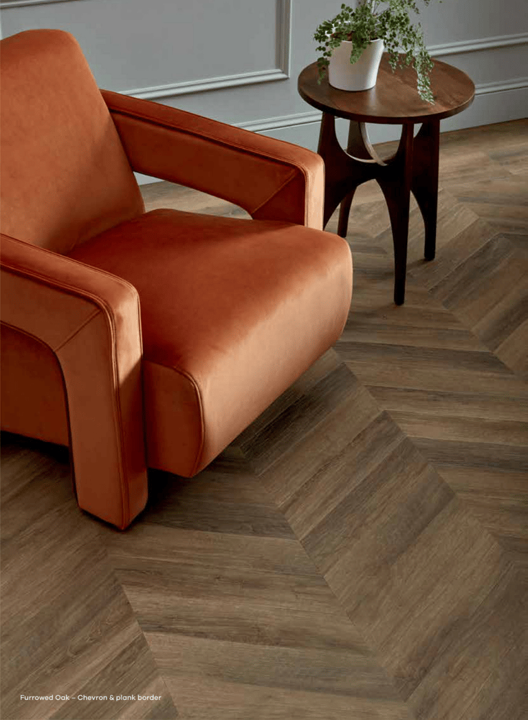 Chevron vinilinės grindys