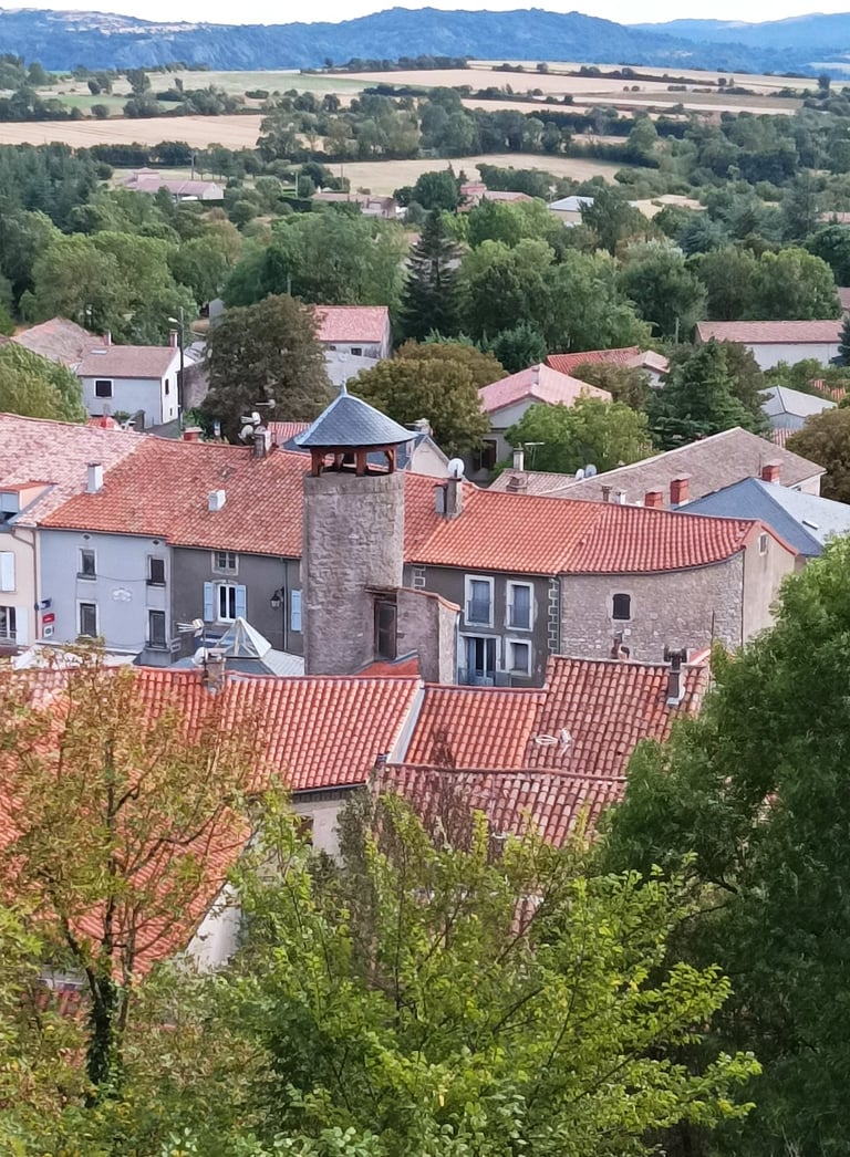 To the left the old village