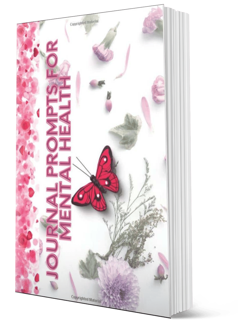 Book Cover for a mental health journal with prompts