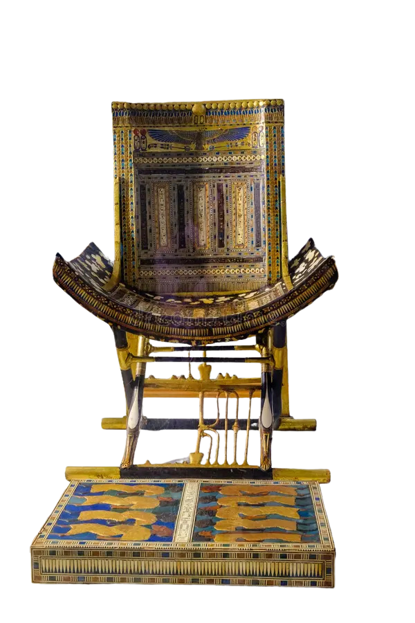 Chaise égyptienne, copie de musée en projet à l'atelier l'Am'arante