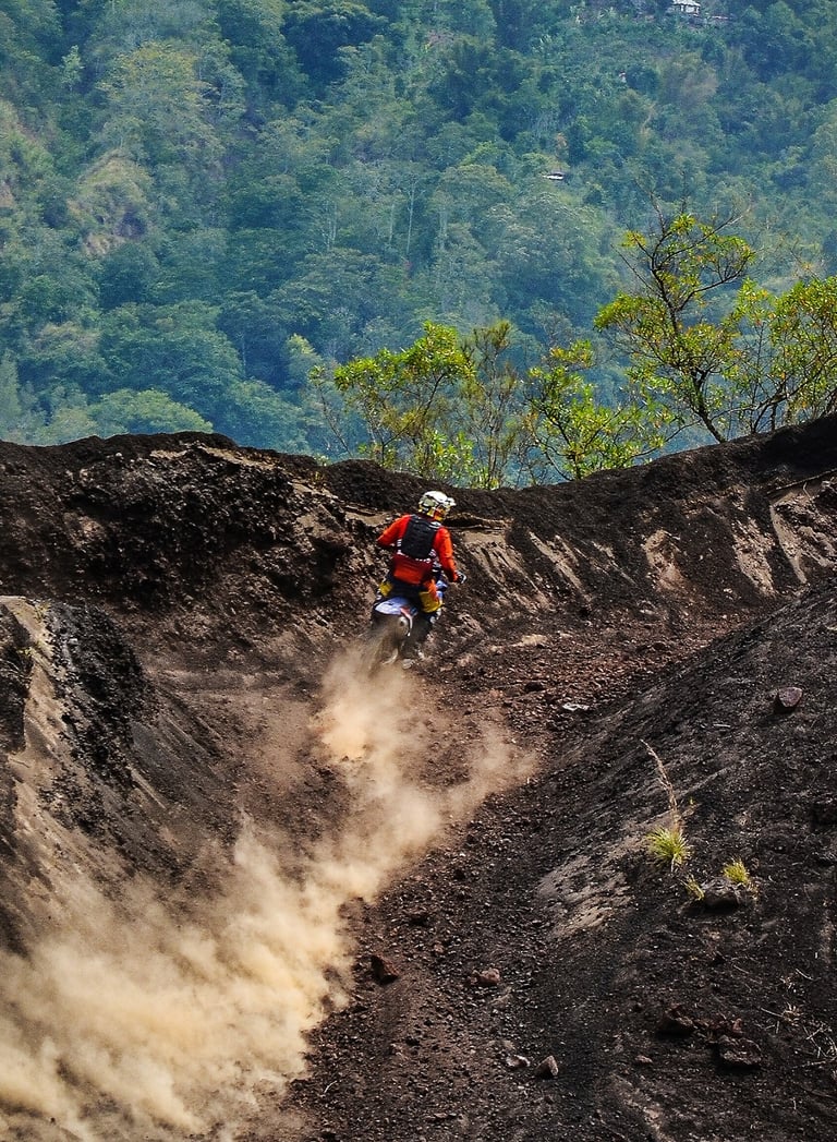 Bali volcano and jungle dirt bike tour