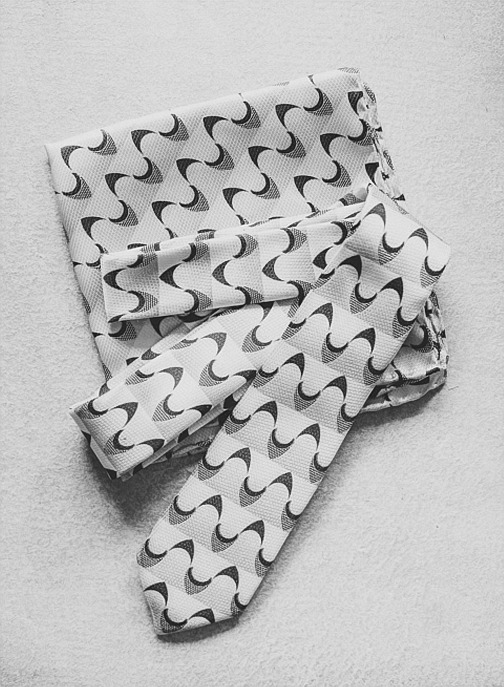 Tie with a pattern.