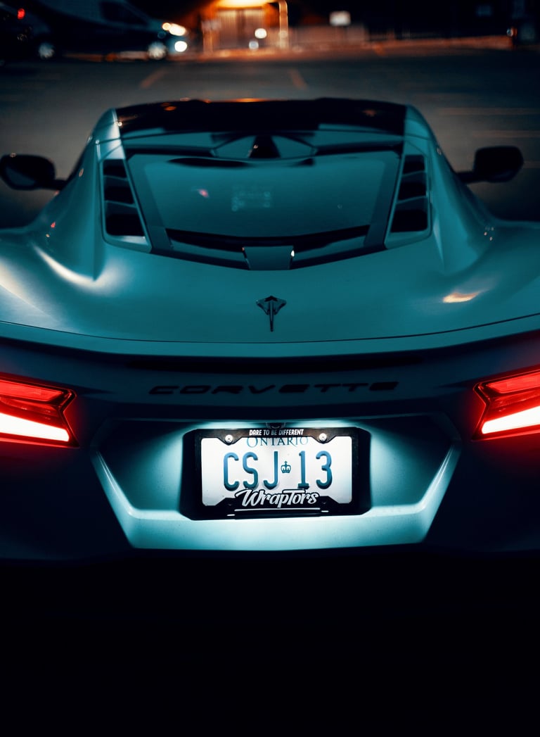 Supercar, corvette c8, Montréal, mtl, car photography