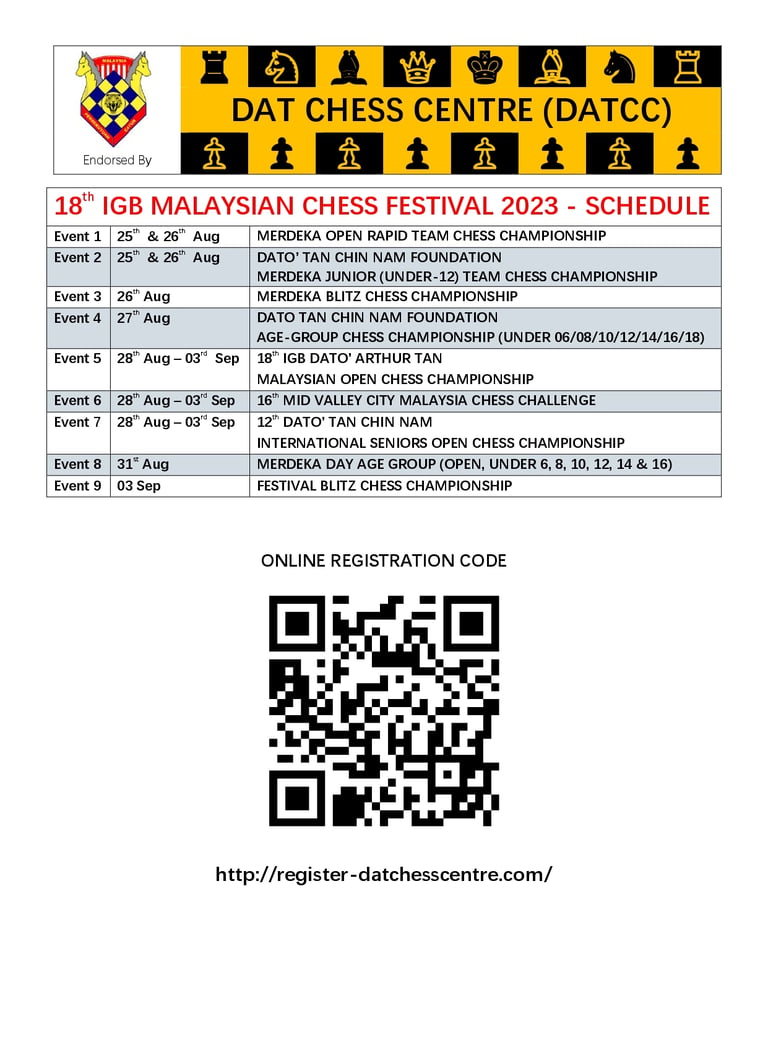 18th IGB Malaysian Chess Festival 2023 at Cititel Midvalley KL