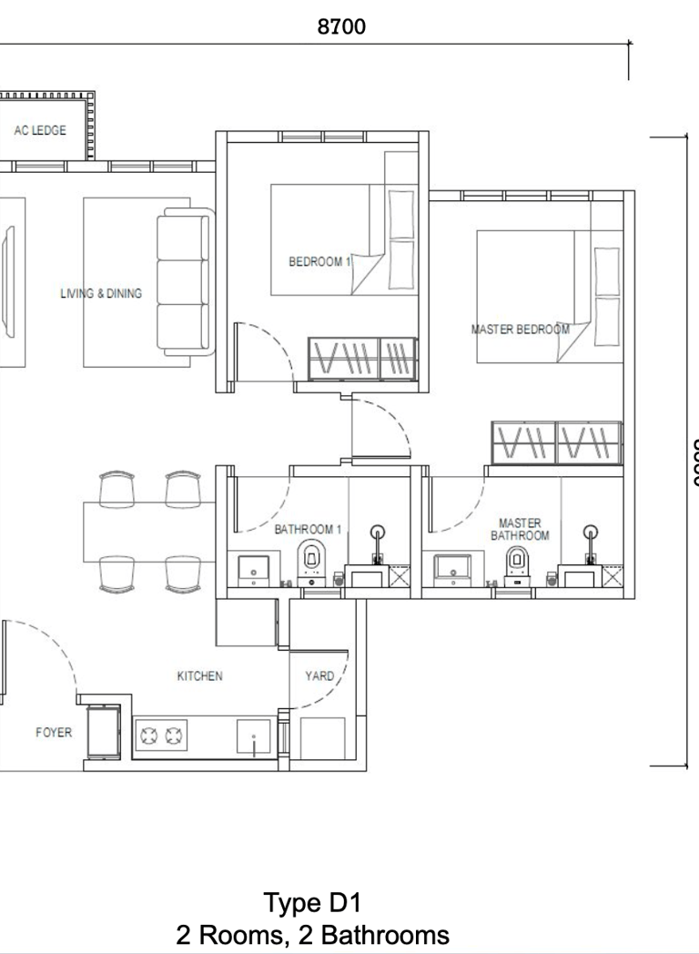 2 bedroom 2 bathroom at ciq