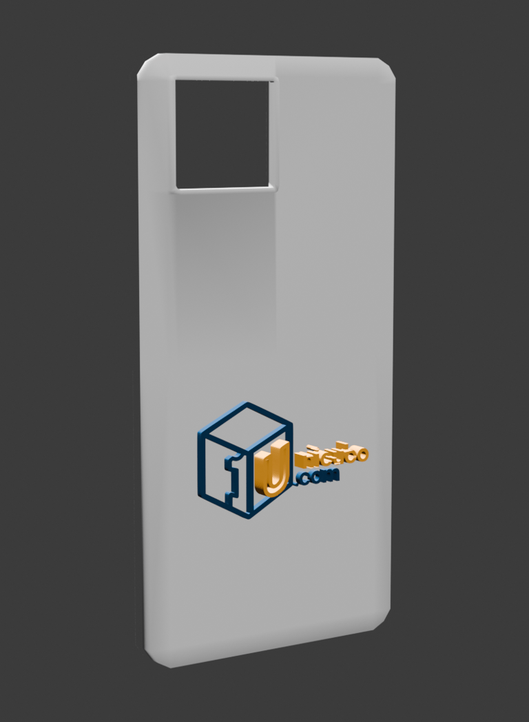 Carcasa de iphone con el logo de unicubo.com realizado para su impresión 3d