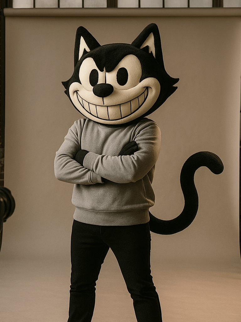 Mascotte chat cartoon AFB Away From Bed – sweat streetwear français coton bio certifié GOTS