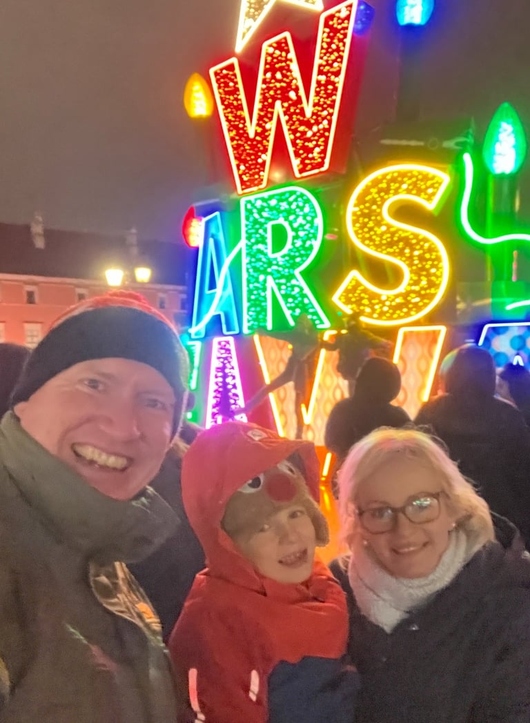 Selfie at Warsaw Christmas lights