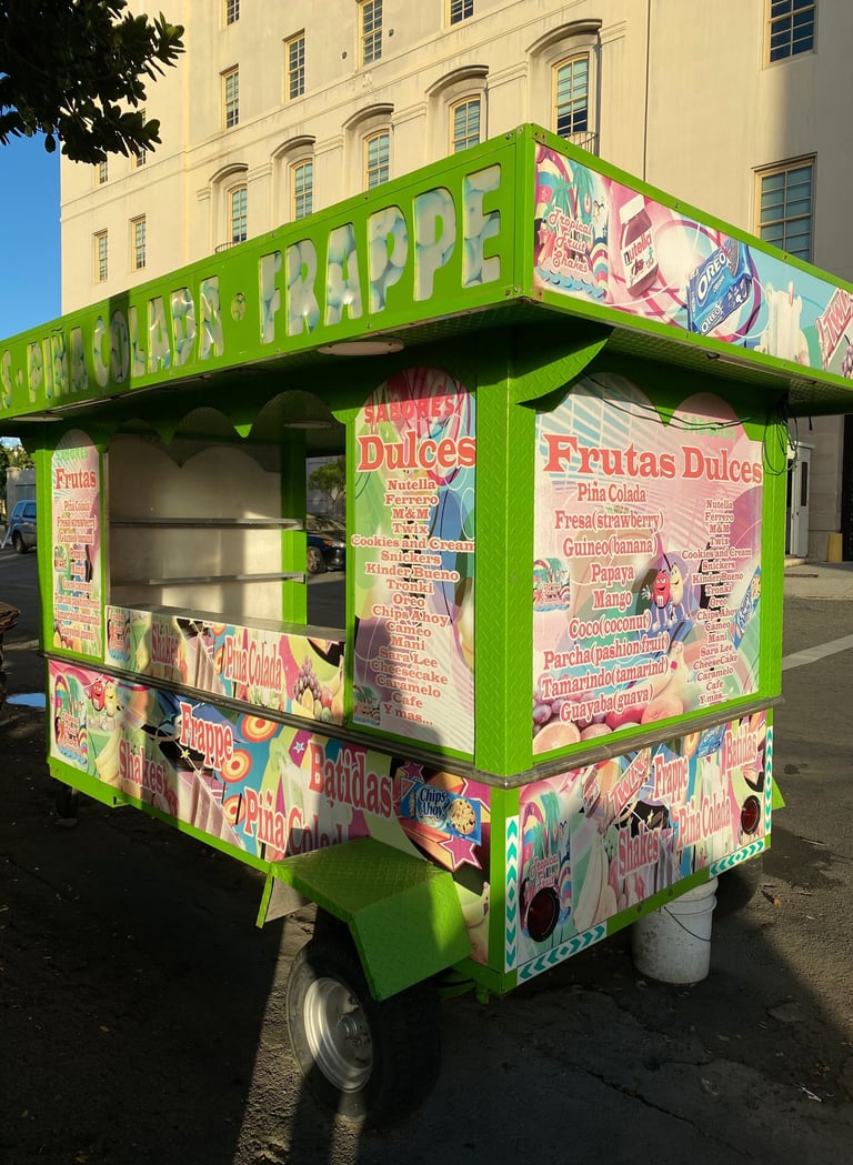 Colorful Carts with Fruits Dulces