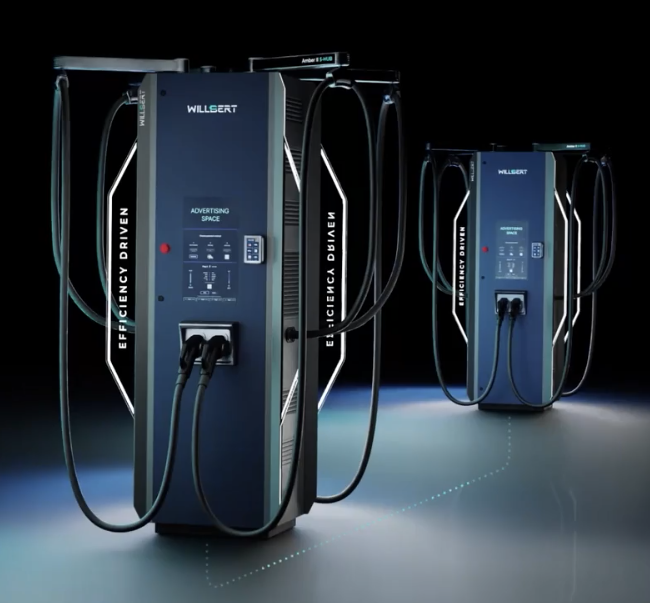 Willbert Charging: a group of electric charging stations with charging cords